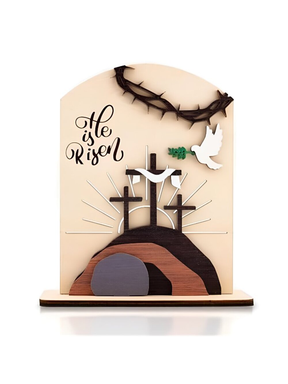 He is Risen Easter Resurrection Decor - Easter Decorations for Home - Empty Tomb